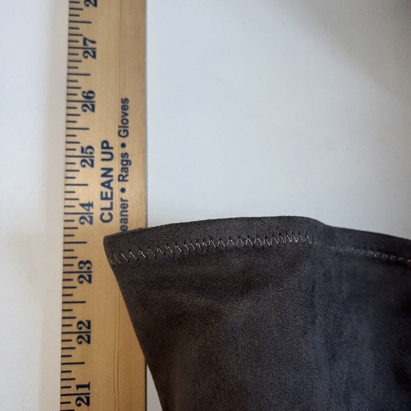Steve Madden Boots Womens 5.5 Divine Over The Knee Stiletto Gray Suede- Like - Picture 8 of 9